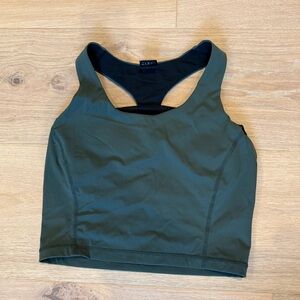 Green Sweaty Betty sports bra, mesh liner
